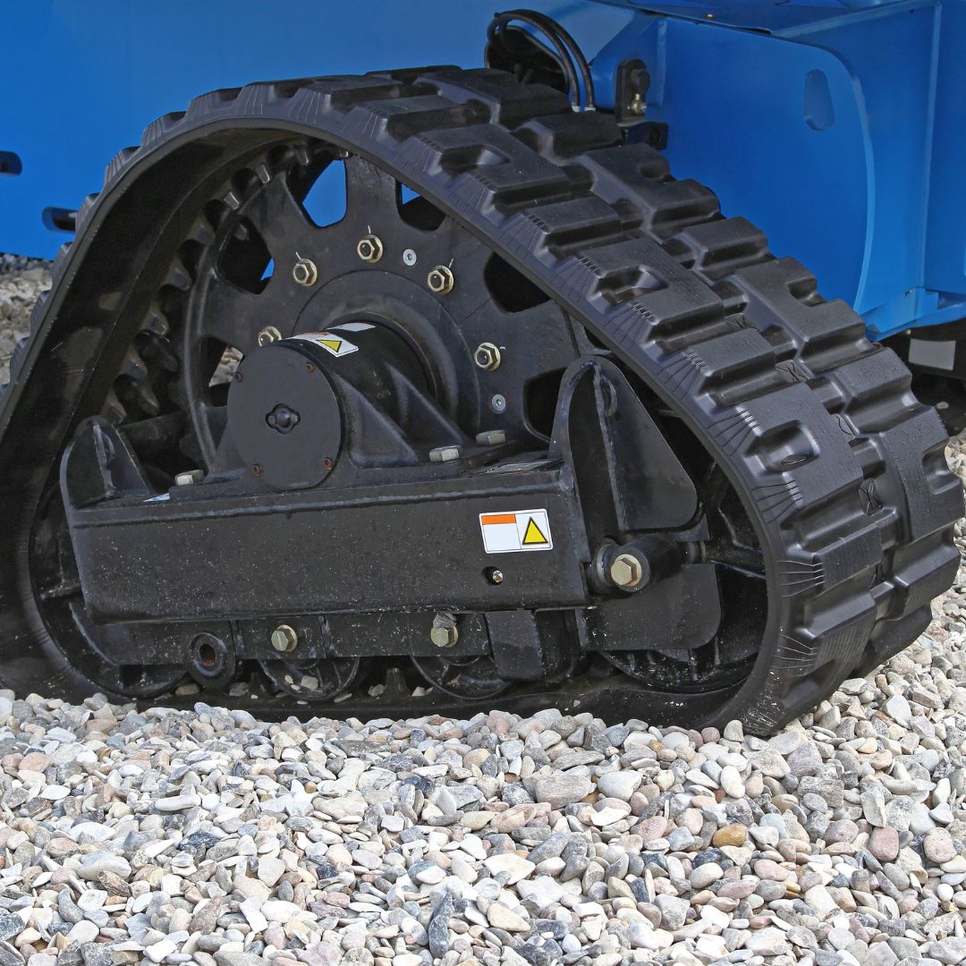 Close up of rubber tracks