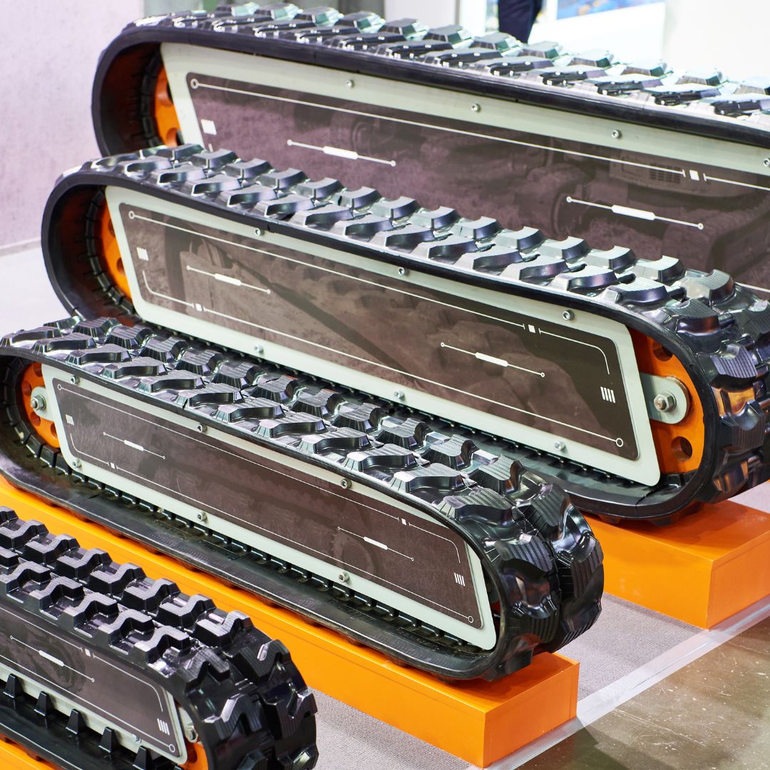 Different sizes of rubber tracks