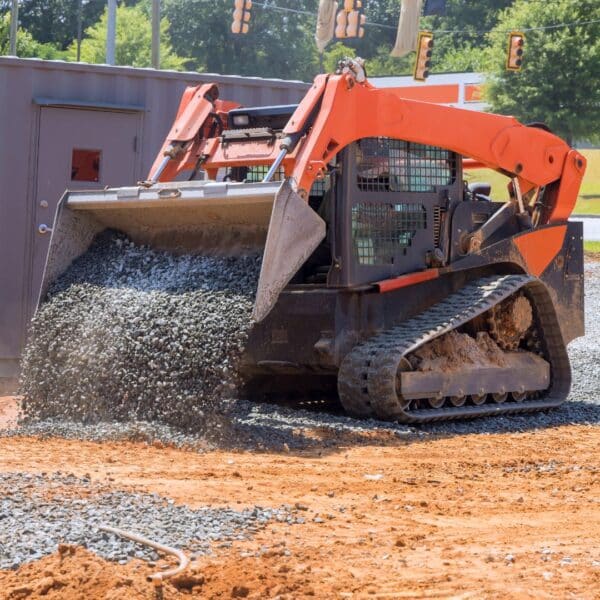 bobcat mini loader moving rock